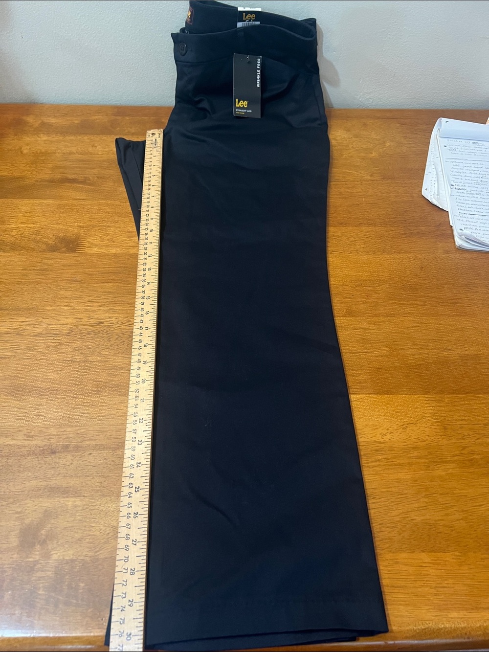 Lee Black Tailored Straight Dress Pants Size 18 SHORT Wrinkle Free - Picture 7 of 7